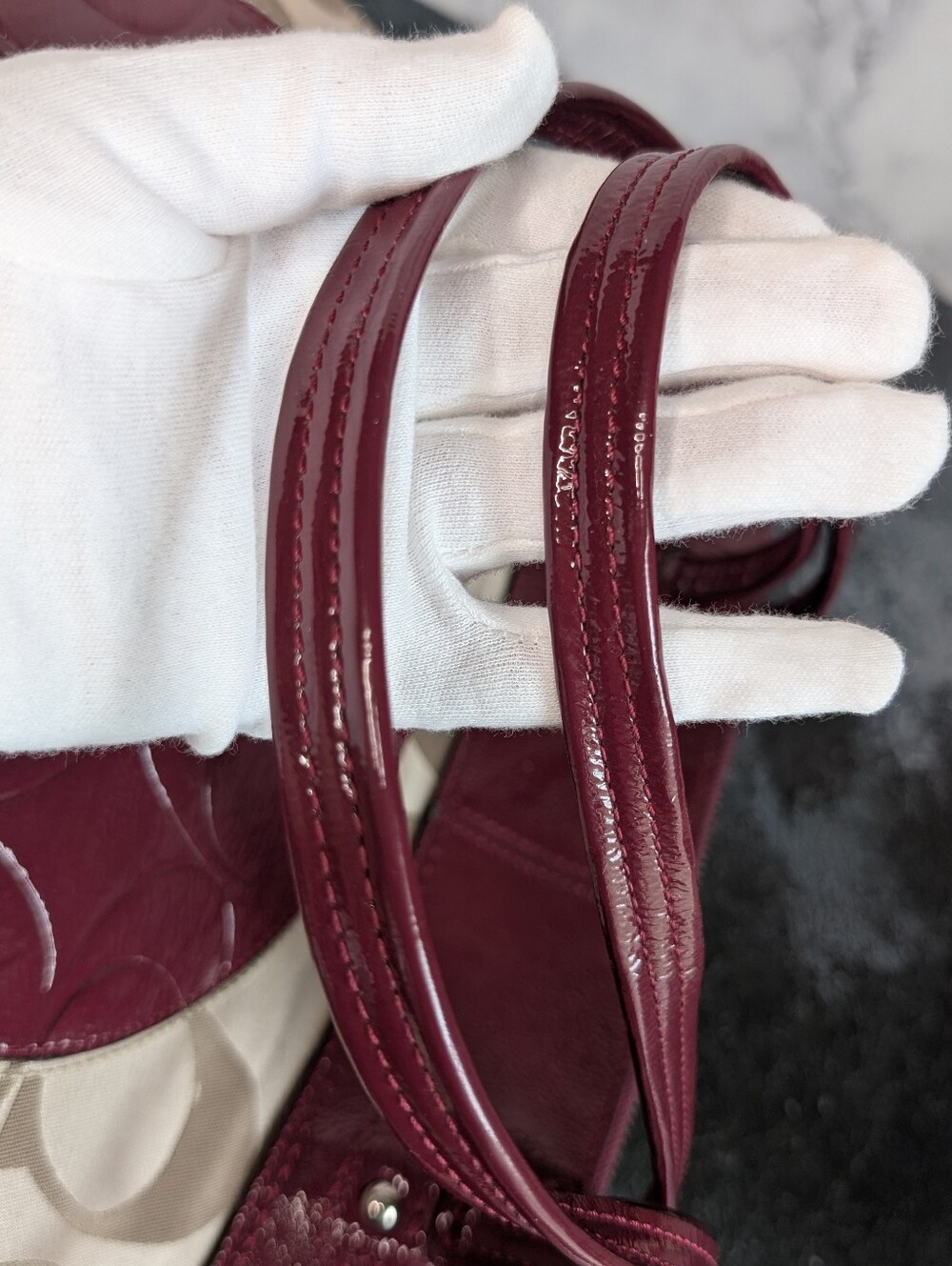 Coach Laura Signature Tote F18335 -Berry - Picture 10 of 14